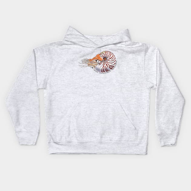 Chambered Nautilus - white Kids Hoodie by mernstw